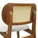 Ver mais imagens de Banqueta Organik Encosto Anatômico com Telinha Rattan Natural - Amêndoa - Linho Bege Mescla Imp.
