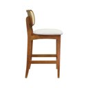 Ver imagem 5 de Banqueta Organik Encosto Anatômico com Telinha Rattan Natural - Amêndoa - Linho Bege Mescla Imp.