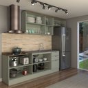 Ver imagem 2 de Cozinha Competa Omaha 8 Portas 3 Gavetas 100% Mdf Mint/fendi - Panorama Móveis