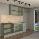 Ver imagem 5 de Cozinha Competa Omaha 8 Portas 3 Gavetas 100% Mdf Mint/fendi - Panorama Móveis