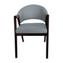 Ver imagem 2 de Cadeira de Jantar Madeira Maciça Castanho Helen Linho Cinza Compose Facto Ocre