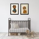 Ver imagem 1 de Kit 2 Quadros Vintage para Quarto de Bebê Ursos 45x34cm:moldura Branca