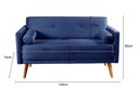 Ver imagem 3 de Sofá Namoradeira 2 Lugares Luma - Suede Azul Marinho
