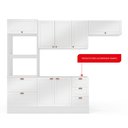 Ver imagem 2 de Cozinha Completa Modulada 4 Peças Torre Quente Aéreo 3 Portas Balcão 2 Gavetas 3 Portas e Basculante Branco