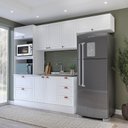 Ver imagem 1 de Cozinha Completa 4 Peças Torre Quente Aéreo 3 Portas Balcão 2 Gavetas 3 Portas e Basculante