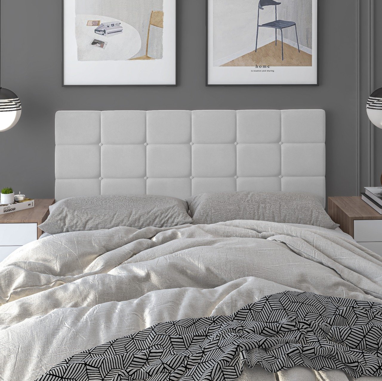Cabeceira Cama Box Suspensa Calipha Solteiro 0,90 Branco - 1