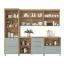 Ver imagem 6 de Cozinha 5 Peças 7 Portas 6 Gavetas Marquesa 100% MDF Marrom/Nature/Verde