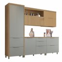 Ver imagem 3 de Cozinha 5 Peças 7 Portas 6 Gavetas Marquesa 100% MDF Marrom/Nature/Verde