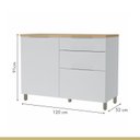 Ver imagem 7 de Cozinha 5 Peças 7 Portas 6 Gavetas Marquesa 100% MDF Branco/Nature