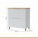 Ver mais imagens de Cozinha 5 Peças 7 Portas 6 Gavetas Marquesa 100% MDF Branco/Nature