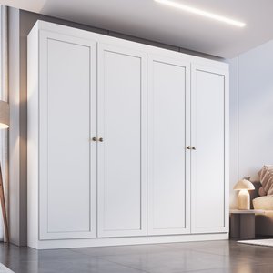 Guarda-roupa Casal 4 Portas 2 Gavetas Americano/provençal Ele e Ela Europa