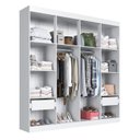 Ver mais imagens de Guarda-Roupa Casal Americano 4 Portas 2 Gavetas Europa Yescasa Branco