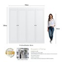 Ver imagem 3 de Guarda-Roupa Casal Americano 4 Portas 2 Gavetas Europa Yescasa Branco