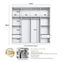 Ver imagem 6 de Guarda-Roupa Casal Americano 4 Portas 2 Gavetas Europa Yescasa Branco