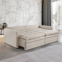 Sofá Cama com Baú 200cm Ravena Sistema Retrátil - 9