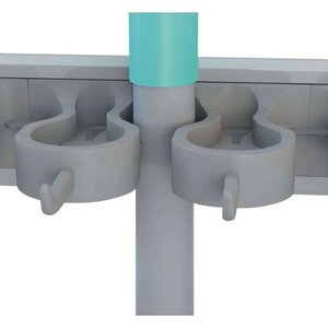 Suporte para Mops e Vassouras com 5 Compartimentos Flash Limp - Cinza