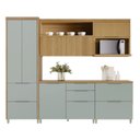 Ver imagem 3 de Cozinha 5 Peças 6 Portas 6 Gavetas Marquesa 100% MDF Marrom/Nature/Verde