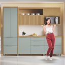 Ver imagem 5 de Cozinha 5 Peças 6 Portas 6 Gavetas Marquesa 100% MDF Marrom/Nature/Verde