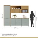 Ver imagem 4 de Cozinha 5 Peças 6 Portas 6 Gavetas Marquesa 100% MDF Marrom/Nature/Verde