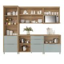Ver imagem 6 de Cozinha 5 Peças 6 Portas 6 Gavetas Marquesa 100% MDF Marrom/Nature/Verde