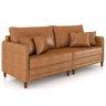 Sofá 4 Lugares Living 252cm Pé Madeira Zoe Sintético Camel Z08 - Mpozenato - 2