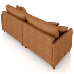 Sofá 4 Lugares Living 252cm Pé Madeira Zoe Sintético Camel Z08 - Mpozenato - 6