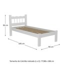 Ver imagem 3 de Cama Solteiro Madeira Maciça Para Colchão 78/88 X 188Cm Madri Multimóveis Vcr4141 Branco Branco