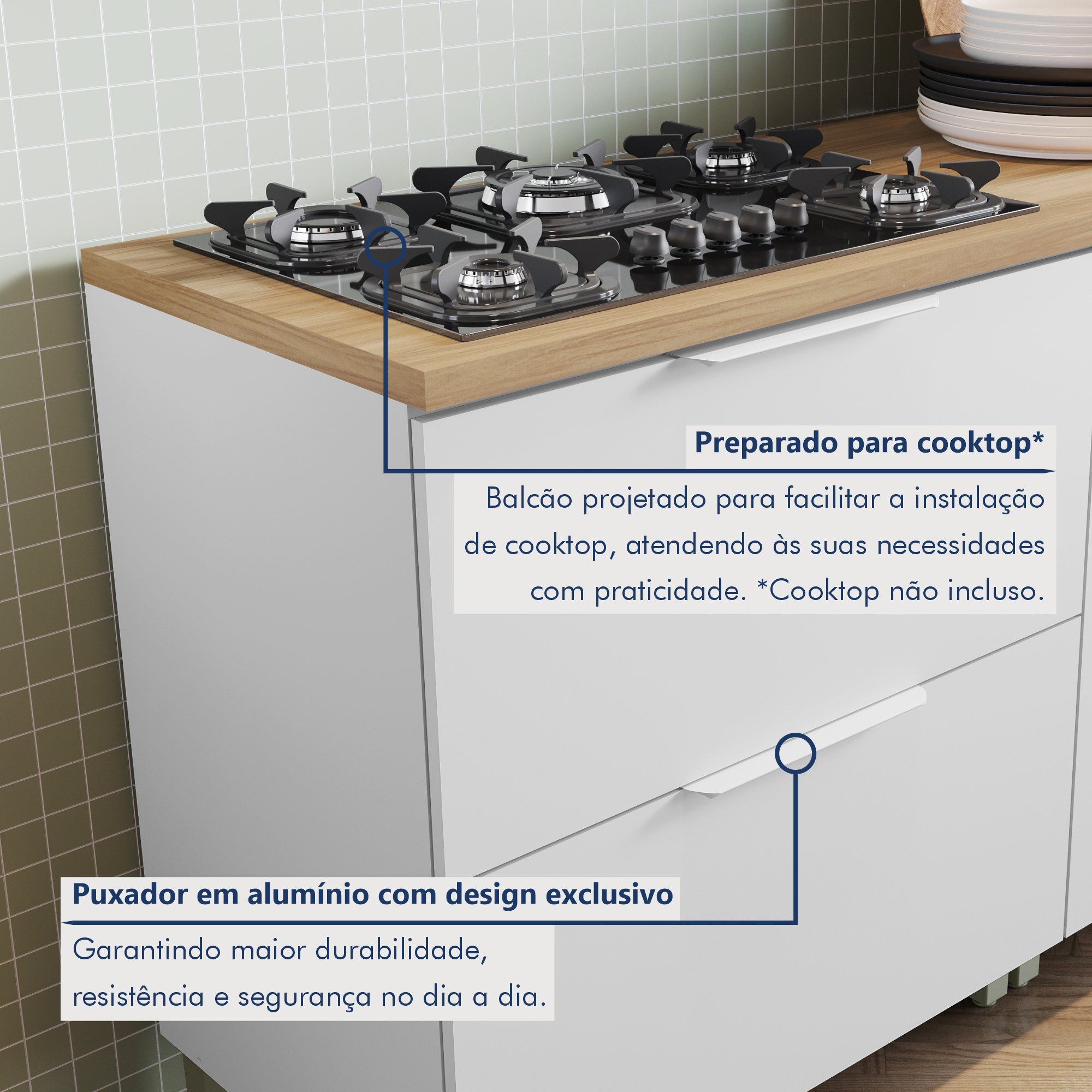 Cozinha 7 Peças 7 Portas 7 Gavetas Marquesa 100% Mdf - 8