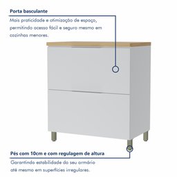 Cozinha 7 Peças 7 Portas 7 Gavetas Marquesa 100% Mdf - 9
