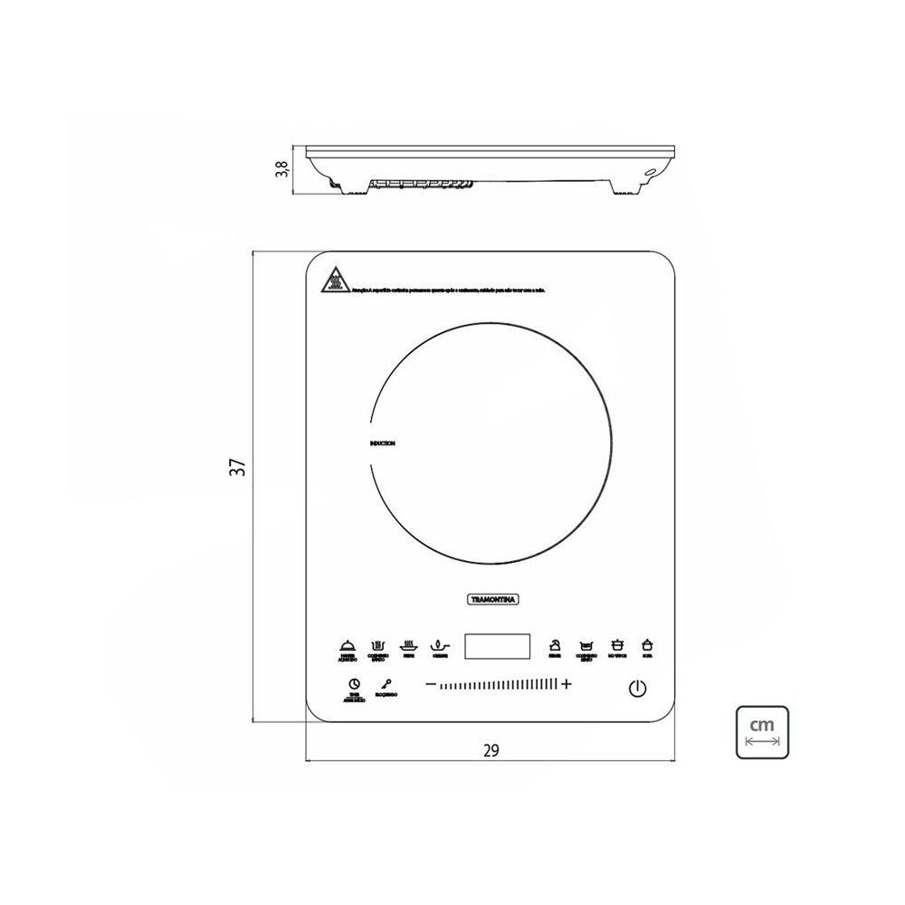 Cooktop Portátil 220v Tramontina Slim Touch Ei 30 com 1 Área de Aquecimento 94714132 - 4