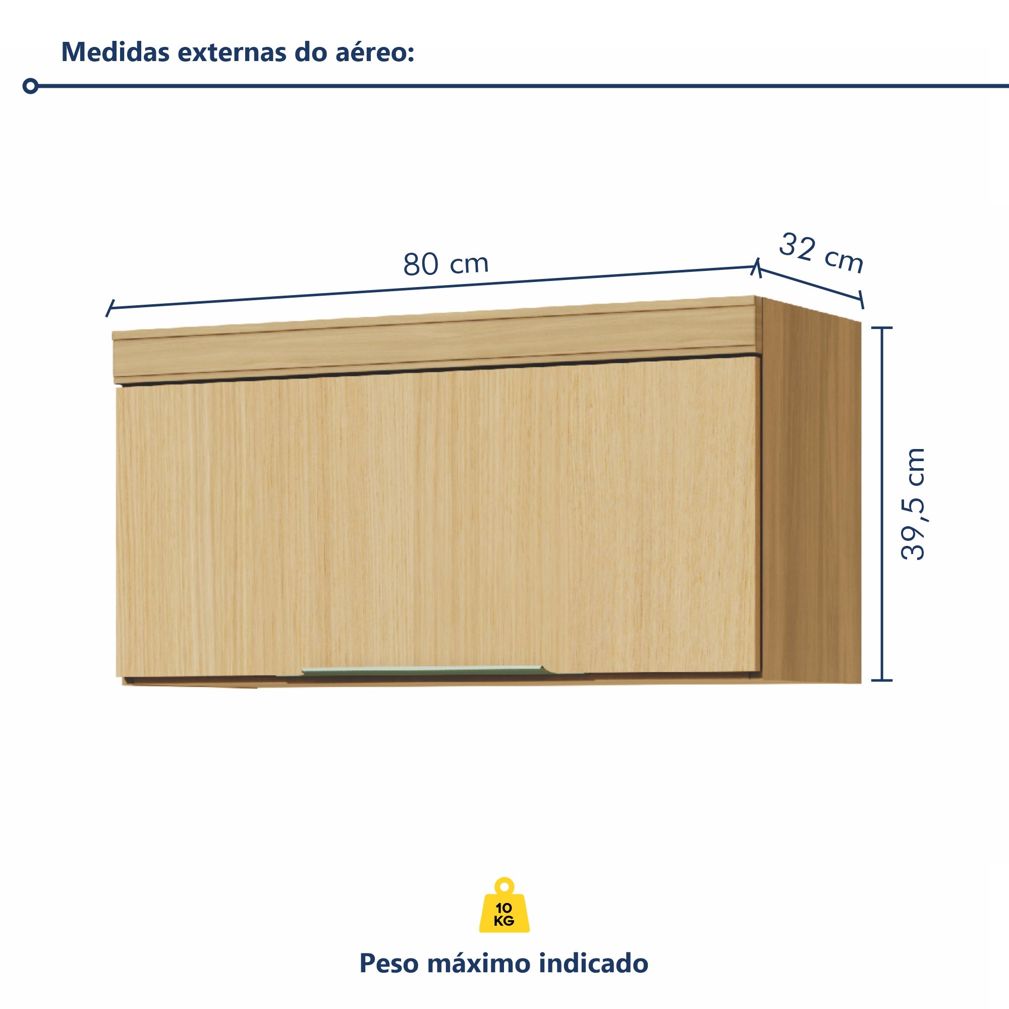 Armário 1 Porta Basculante Marquesa 80cm 100% Mdf - 5