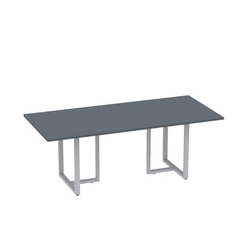 Mesa de Reunião Retangular 200x90cm MR2000P25TUB Cinza/Grafito