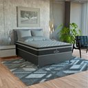 Ver imagem 1 de Cama Box Viúva Couro Preto + Colchão Paris Molas Preto Couro Preto/preto