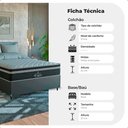 Ver imagem 3 de Cama Box Viúva Couro Preto + Colchão Paris Molas Preto Couro Preto/preto