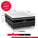 Ver imagem 4 de Cama Box Viúva Couro Preto + Colchão Paris Molas Preto Couro Preto/preto