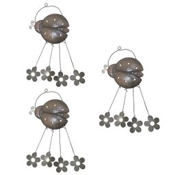Sino Dos Ventos Flores Joaninha Kit 3 Unidades Jardim Varanda Quintal Relaxante Enfeite Decoraçao Br - 1