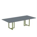 Ver imagem 1 de Mesa de Reunião Retangular 200x90cm MR2000P25TUB Cinza/Grafito/Verde Miró
