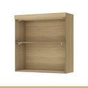 Ver imagem 2 de Armário 2 Portas Basculante Marquesa 80cm 100% MDF Marrom/Nature