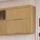 Ver imagem 1 de Armário 2 Portas Basculante Marquesa 80cm 100% MDF Marrom/Nature