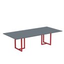Ver imagem 1 de Mesa de Reunião Retangular 200x90cm MR2000P25TUB Cinza/Grafito/Vermelho