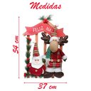 Ver imagem 3 de Guirlanda Natalina de Madeira Enfeite de Porta Decorada 54cm