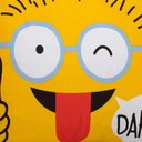 Ver imagem 2 de Fronha Portallar Malha 100% Algodão Estampa Localizada Emoji Dahora 48cmx68cm Branco