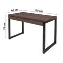 Ver imagem 4 de Escrivaninha Mesa Escritório Industrial 120cm com Tampo de Vidro