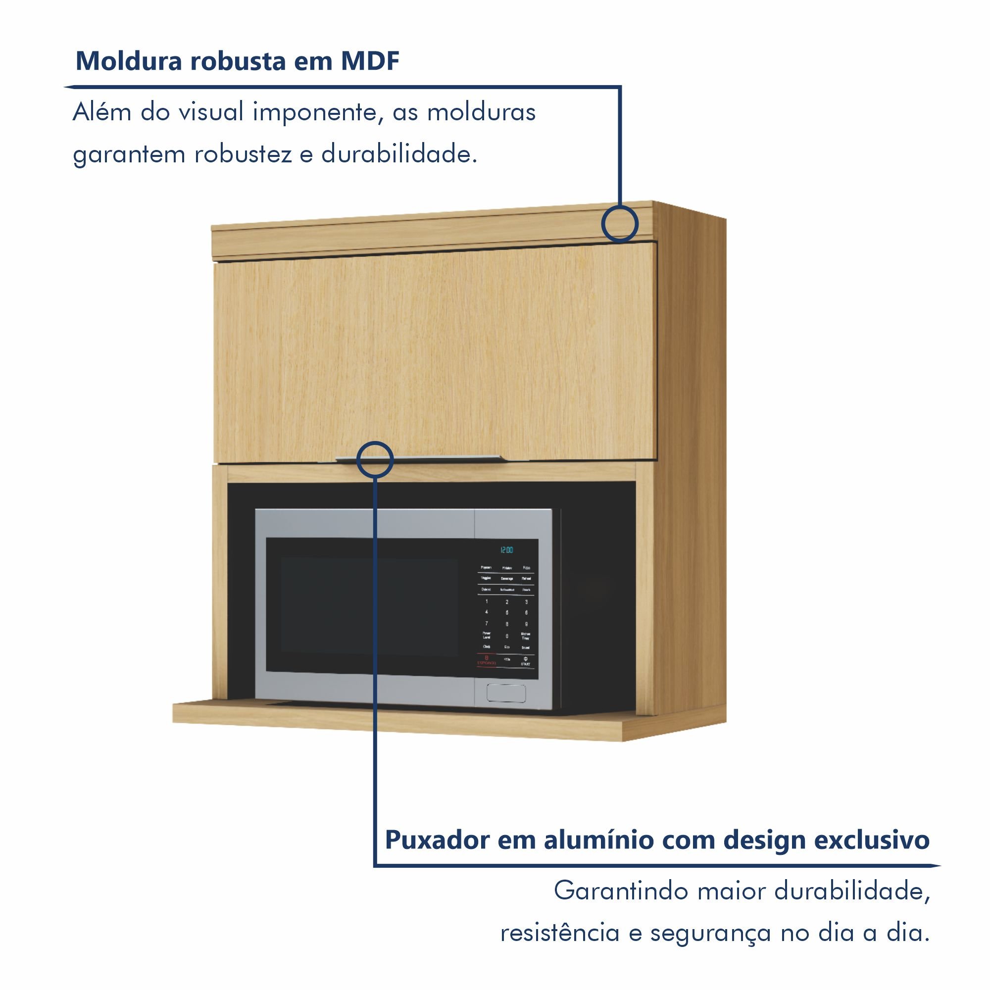 Armário Aéreo 1 Porta Marquesa 100% Mdf - 2