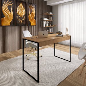 Mesa de Escritório Mel Office 90cm Estilo Industrial AJL STORE Mesa home officer
