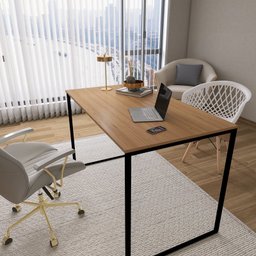Mesa de Escritório Mel Office 90cm Estilo Industrial AJL STORE Mesa home officer - 3