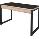 Ver imagem 3 de Escrivaninha Mesa Escritório Industrial 120cm com Tampo de Vidro