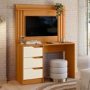 Ver imagem 2 de Escrivaninha com Painel Doble Cinamomo/off White para Tv até 42" - Móveis Albatroz