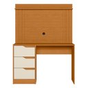 Ver imagem 5 de Escrivaninha com Painel Doble Cinamomo/off White para Tv até 42" - Móveis Albatroz