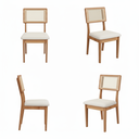 Ver imagem 1 de Kit 4 Cadeiras Estofadas Encosto Telado Estrutura 100% MDF Bolonha Marrom/Freijó/Cesare Claro